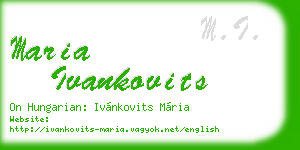 maria ivankovits business card