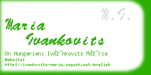 maria ivankovits business card